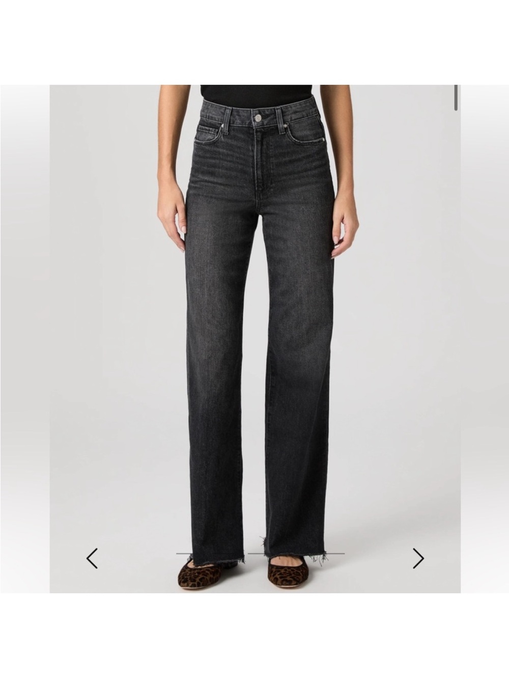 PAIGE High-Rise Straight Leg Jeans in Washed Black